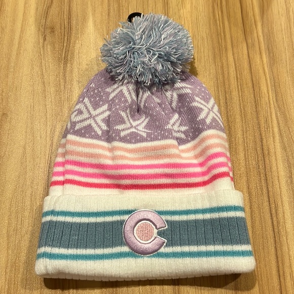 Colorado Limited Accessories - Colorado Knit Winter Hat PomPom Pink Purple Blue White One Size